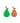 OYOY mini, Becher-Set Birne mit Strohhalm, ,Apricot/Bright Green‘