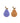 OYOY mini, Becher-Set Birne mit Strohhalm, ,Purple/Apricot‘